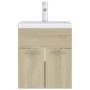 Sonoma oak engineered wood vanity unit with sink by vidaXL, bathroom vanities - Ref: Foro24-3071264, Price: 143,99 €, Discoun...