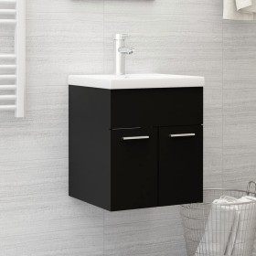 Mueble con lavabo madera de ingeniería negro de vidaXL, Tocadores de baño - Ref: Foro24-3071262, Precio: 145,21 €, Descuento: %