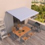 Toldo automático retráctil azul y blanco 400x350 cm de vidaXL, Toldos - Ref: Foro24-3068986, Precio: 510,40 €, Descuento: %