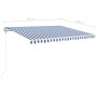 Retractable automatic blue and white awning 400x350 cm by vidaXL, Awnings - Ref: Foro24-3068986, Price: 510,40 €, Discount: %