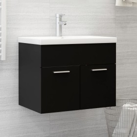 Mueble con lavabo negro brillante aglomerado de vidaXL, Tocadores de baño - Ref: Foro24-3071271, Precio: 196,30 €, Descuento: %