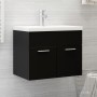 Mueble con lavabo negro brillante aglomerado de vidaXL, Tocadores de baño - Ref: Foro24-3071271, Precio: 200,68 €, Descuento: %