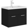 Mueble con lavabo negro brillante aglomerado de vidaXL, Tocadores de baño - Ref: Foro24-3071271, Precio: 200,68 €, Descuento: %