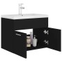 Mueble con lavabo negro brillante aglomerado de vidaXL, Tocadores de baño - Ref: Foro24-3071271, Precio: 200,68 €, Descuento: %