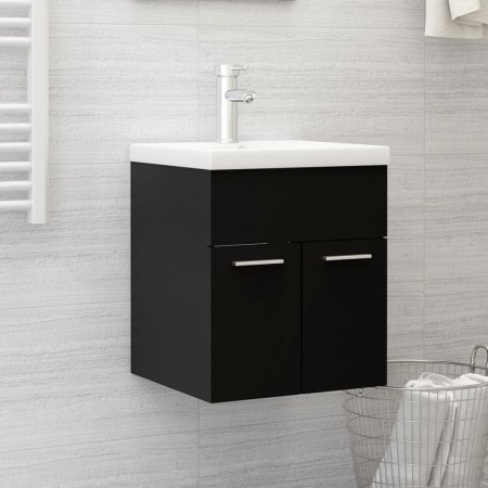 Mueble con lavabo madera de ingeniería negro de vidaXL, Tocadores de baño - Ref: Foro24-3070812, Precio: 111,82 €, Descuento: %