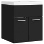 Mueble con lavabo madera de ingeniería negro de vidaXL, Tocadores de baño - Ref: Foro24-3070812, Precio: 111,82 €, Descuento: %