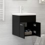 Mueble con lavabo madera de ingeniería negro de vidaXL, Tocadores de baño - Ref: Foro24-3070812, Precio: 111,82 €, Descuento: %