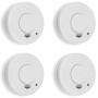 Smartwares Set of 4 white smoke detectors 10x10x3.5 cm by Smartwares, Smoke and carbon monoxide detectors - Ref: Foro24-43682...