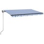 Toldo automático LED sensor de viento azul y blanco 400x350 cm de vidaXL, Toldos - Ref: Foro24-3069191, Precio: 648,44 €, Des...