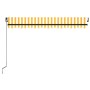 Toldo retráctil manual amarillo y blanco 400x350 cm de vidaXL, Toldos - Ref: Foro24-3069178, Precio: 438,26 €, Descuento: %