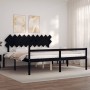 Cama personas mayores cabecero madera maciza negro 200x200 cm de vidaXL, Camas y somieres - Ref: Foro24-3195570, Precio: 178,...