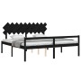 Cama personas mayores cabecero madera maciza negro 200x200 cm de vidaXL, Camas y somieres - Ref: Foro24-3195570, Precio: 178,...