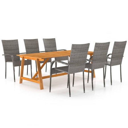 7-piece gray garden dining set by vidaXL, Garden sets - Ref: Foro24-3068808, Price: 538,23 €, Discount: %