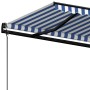 Retractable automatic blue and white awning 450x350 cm by vidaXL, Awnings - Ref: Foro24-3069206, Price: 522,53 €, Discount: %