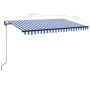 Retractable automatic blue and white awning 450x350 cm by vidaXL, Awnings - Ref: Foro24-3069206, Price: 522,53 €, Discount: %