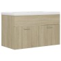 Mueble con lavabo madera de ingeniería roble Sonoma de vidaXL, Tocadores de baño - Ref: Foro24-3070832, Precio: 190,36 €, Des...