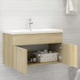 Sonoma oak engineered wood vanity unit with sink by vidaXL, bathroom vanities - Ref: Foro24-3070832, Price: 200,40 €, Discoun...