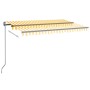 Toldo automático LED sensor de viento amarillo blanco 450x350cm de vidaXL, Toldos - Ref: Foro24-3069213, Precio: 636,99 €, De...