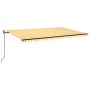 Toldo retráctil automático amarillo y blanco 500x350 cm de vidaXL, Toldos - Ref: Foro24-3069228, Precio: 567,43 €, Descuento: %