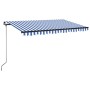 Blue and white manual retractable awning 400x350 cm by vidaXL, Awnings - Ref: Foro24-3069176, Price: 435,96 €, Discount: %