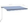 Blue and white manual retractable awning 400x350 cm by vidaXL, Awnings - Ref: Foro24-3069176, Price: 435,96 €, Discount: %