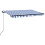 Manual retractable awning with blue and white LED 400x350 cm by vidaXL, Awnings - Ref: Foro24-3069181, Price: 466,99 €, Disco...