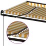 Automatic awning LED wind sensor yellow white 450x300cm by vidaXL, Awnings - Ref: Foro24-3069133, Price: 482,34 €, Discount: %