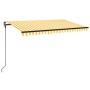 Manual retractable awning with yellow and white LED 450x300 cm by vidaXL, Awnings - Ref: Foro24-3069123, Price: 387,24 €, Dis...