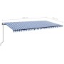 Toldo automático retráctil azul y blanco 600x350 cm de vidaXL, Toldos - Ref: Foro24-3069246, Precio: 762,84 €, Descuento: %