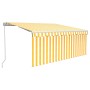 Toldo retráctil manual con persiana amarillo y blanco 3x2,5 m de vidaXL, Toldos - Ref: Foro24-3069258, Precio: 287,44 €, Desc...