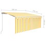 Toldo retráctil manual con persiana amarillo y blanco 3x2,5 m de vidaXL, Toldos - Ref: Foro24-3069258, Precio: 287,44 €, Desc...