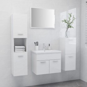 Engineered wood bathroom furniture set in glossy white by vidaXL, Bathroom furniture - Ref: Foro24-3071096, Price: 282,44 €, ...