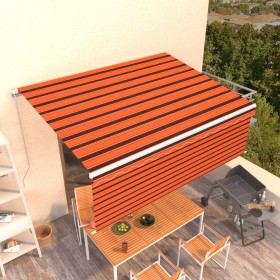 Manual retractable awning with blind 4x3 m orange and brown by vidaXL, Awnings - Ref: Foro24-3069300, Price: 524,98 €, Discou...