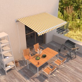 Yellow and white automatic retractable awning 300x250 cm by vidaXL, Awnings - Ref: Foro24-3068868, Price: 412,99 €, Discount: %