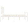 Double bed for seniors with white solid wood headboard by vidaXL, Beds and slatted bases - Ref: Foro24-3195422, Price: 168,14...