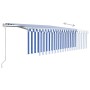 Toldo automático retráctil con persiana azul y blanco 4,5x3 m de vidaXL, Toldos - Ref: Foro24-3069326, Precio: 405,76 €, Desc...