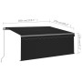 Manual retractable awning with anthracite gray blinds 3x2.5 m by vidaXL, Awnings - Ref: Foro24-3069379, Price: 236,16 €, Disc...