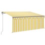 Toldo automático retráctil con persiana amarillo blanco 3x2,5m de vidaXL, Toldos - Ref: Foro24-3069388, Precio: 343,45 €, Des...