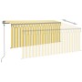 Toldo automático retráctil con persiana amarillo blanco 3x2,5m de vidaXL, Toldos - Ref: Foro24-3069388, Precio: 343,45 €, Des...