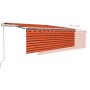 Toldo automático retráctil con persiana 4x3 m naranja y marrón de vidaXL, Toldos - Ref: Foro24-3069310, Precio: 763,86 €, Des...