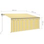 Toldo automático retráctil con persiana amarillo blanco 3x2,5m de vidaXL, Toldos - Ref: Foro24-3069388, Precio: 343,45 €, Des...