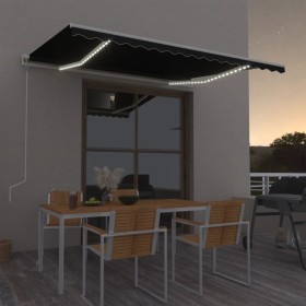 Automatic awning with LED and wind sensor anthracite 450x300cm by vidaXL, Awnings - Ref: Foro24-3068934, Price: 625,99 €, Dis...