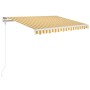 Toldo retráctil automático amarillo y blanco 350x250 cm de vidaXL, Toldos - Ref: Foro24-3068888, Precio: 359,15 €, Descuento: %