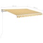 Toldo retráctil automático amarillo y blanco 350x250 cm de vidaXL, Toldos - Ref: Foro24-3068888, Precio: 359,15 €, Descuento: %