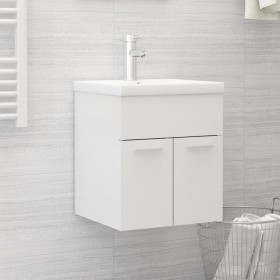 Mueble con lavabo aglomerado blanco brillante de vidaXL, Tocadores de baño - Ref: Foro24-3071267, Precio: 145,95 €, Descuento: %