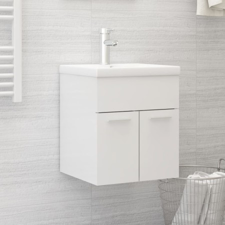 Cabinet with glossy white agglomerate sink by vidaXL, bathroom vanities - Ref: Foro24-3071267, Price: 145,95 €, Discount: %