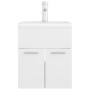 Cabinet with glossy white agglomerate sink by vidaXL, bathroom vanities - Ref: Foro24-3071267, Price: 145,95 €, Discount: %