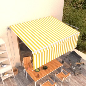 Toldo retráctil automático persiana LED 4,5x3m amarillo blanco de vidaXL, Toldos - Ref: Foro24-3069328, Precio: 414,99 €, Des...