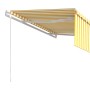 Automatic retractable awning LED blind 4.5x3m yellow white by vidaXL, Awnings - Ref: Foro24-3069328, Price: 406,18 €, Discoun...