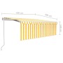 Automatic retractable awning LED blind 4.5x3m yellow white by vidaXL, Awnings - Ref: Foro24-3069328, Price: 406,18 €, Discoun...